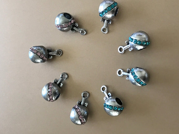 European Bails, Antique Silver Bails, Silver Bails, Charm Holder, Pendant Bail, European Bead, Jewelry Bails, Jewelry Making, Diy Jewelry