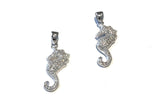 Seahorse Pendant, Seahorse Charm Pendant, Sterling Silver Pendant, Animal Pendant, Pave Pendant, Silver Pendant, DIY Jewelry, Jewelry Making