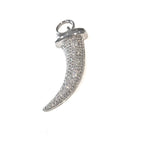 Ox Horn Charm, Horn Charm, Jewelry Supplies, Jewelry Making, Bulk Charms, CZ Micro Pave Ox Horn Charm, DIY Jewelry, Pave Charms, Ox Horn