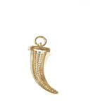 Horn Charm, Jewelry supplies, Necklace Supplies, Ox Horn Charm, Horn Pendant, Jewelry Supplies, Micro pave Charms, CZ Charms, Jewelry Making