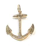 Anchor Charm, Gold Plated Charms, CZ Charms, Jewelry Supplies, Jewelry Making, Bulk Charms, CZ Micro Pave Anchor Charms, Wholesale Charms