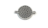 Pave Disc Connector, Micro pave Connector, Silver Disc Connector, Jewelry Making Supplies, Bracelet Connector, Disc Connector, DIY Jewelry