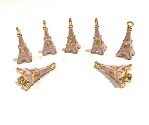Paris Charm, 3D Charm, Enamel Charm, Paris Eiffel tower, Gold Charms, DIY Jewelry, Jewelry Supplies, Jewelry Findings, Eiffel Tower Charm