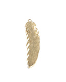 CZ Pave Leaf Charms, Feather Charm, Jewelry Supplies, Jewelry Making, CZ Micro Pave Charms, Gold Plated Charms, Large Charms, Diy Jewelry