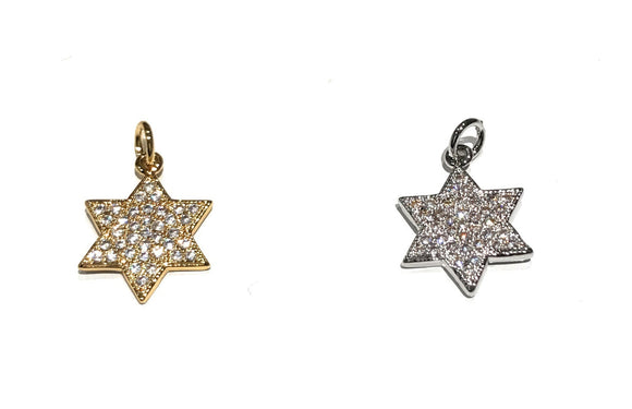 Pave Star Charm, Gold Star Charm, Silver Star Charm, Star Charms, Pave Charms, Jewelry Findings, Jewelry Supplies , Diy Jewelry, Bulk Charms