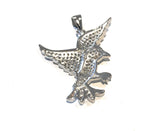 Sterling Silver Bird Pendant, CZ Micro Pave Animal Pendant, Jewelry Supplies for Jewelry Making, Wholesale Silver Pendant for DIY Jewelry