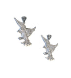 Sterling Silver Bird Pendant, CZ Micro Pave Animal Pendant, Jewelry Supplies for Jewelry Making, Wholesale Silver Pendant for DIY Jewelry