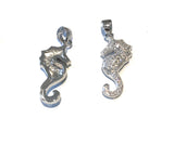 Seahorse Pendant, Seahorse Charm Pendant, Sterling Silver Pendant, Animal Pendant, Pave Pendant, Silver Pendant, DIY Jewelry, Jewelry Making