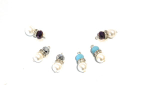 Bracelet Charms, Jewelry Making, Pearl Charm, Bead Charms, Jewelry Charms, Pearl Beads, Jewelry Findings, Crystal Charms, Charms Bulk, 2 Pcs