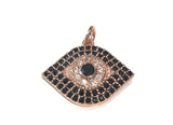 Evil Eye Charm, Pave Charm, Micro Pave Evil Eye Charm, Religious Charm, Protection Charm, Jewelry Supplies, Turkish Charms,17x21x4mm, 1 pc