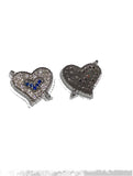 Heart Charm Connector, Pave Connector, Bracelet Connector, CZ Micro Pave Links, Jewelry Findings, Jewelry Supplies, Jewelry Making, CZ Link