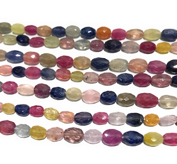 Natural Sapphire Gemstone Beads, Multi Sapphire Faceted Beads, Jewelry Supplies for Jewelry Making, Gemstone Beads, 13