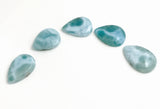 5Pcs Larimar Cabochon, Natural Gemstone Cabochons for Wire Wrapping, Wholesale Jewelry Supplies, Bulk Lot Dominican Republic Larimar