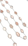 Sterling Silver Rose Quartz Chain, Gemstone Bulk Chain by Foot, Jewelry Supplies for Jewelry Making, Wholesale Bulk Rose Quartz Chain
