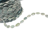 1 Foot Aquamarine Gemstone Chain, Gemstone Bezel Set Connector Chain, Sterling Silver Gemstone Chain, Bulk Chain by Foot, DIY Chain