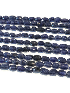 Natural Blue Sapphire Gemstone Beads, Genuine Gemstone Wholesale Beads, Jewelry Supplies for Jewelry Making, 6x4mm-9x6mm, 13"Strand