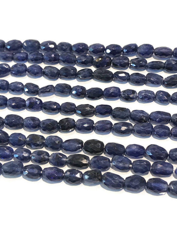 Natural Blue Sapphire Gemstone Beads, Genuine Gemstone Wholesale Beads, Jewelry Supplies for Jewelry Making, 6x4mm-9x6mm, 13