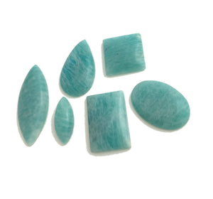 6Pcs Amazonite Cabochon, Loose Gemstone, Natural Gemstone, Jewelry Making, Jewelry Supplies, Gemstone Cabochon, Wire Wrapping, DIY Jewelry
