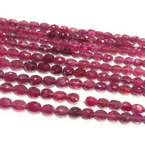 Pink Sapphire Beads, Gemstone Beads, Genuine Sapphire Beads, Oval Sapphire Beads, September Birthstone, Wholesale Gemstone Beads, 13"Strand