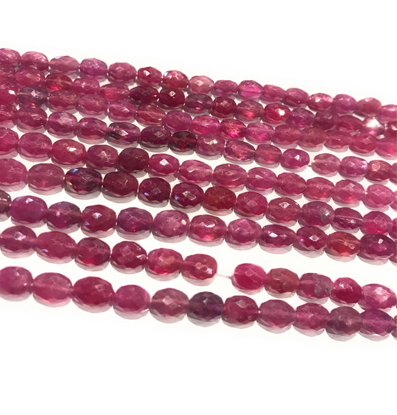 Pink Sapphire Beads, Gemstone Beads, Genuine Sapphire Beads, Oval Sapphire Beads, September Birthstone, Wholesale Gemstone Beads, 13