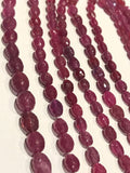 Pink Sapphire Beads, Gemstone Beads, Genuine Sapphire Beads, Oval Sapphire Beads, September Birthstone, Wholesale Gemstone Beads, 13"Strand