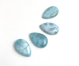 4 Pcs Natural Larimar Drop Shape Cabochon, Loose Gemstone, Blue Larimar, Large Gemstone Cabochons, Jewelry Making, Wire Wrapping, 22mm -24mm