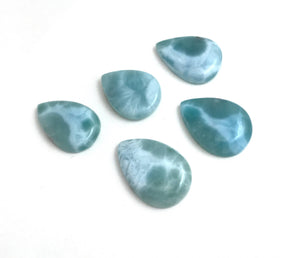5Pcs Larimar Cabochon, Natural Gemstone Cabochons for Wire Wrapping, Wholesale Jewelry Supplies, Bulk Lot Dominican Republic Larimar