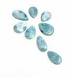 8Pcs Larimar Cabochons Lot, Wholesale Gemstone Larimar Bulk Cabochons Jewelry Supplies for Wire Wrapping, Jewelry Making, 23mm - 32mm