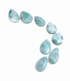 8Pcs Larimar Cabochons Lot, Wholesale Gemstone Larimar Bulk Cabochons Jewelry Supplies for Wire Wrapping, Jewelry Making, 23mm - 32mm