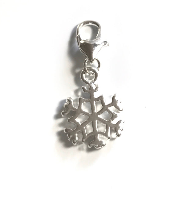 Clip On, Snow Flakes, Christmas Charms, Clip on Charms, DIY Jewelry, Jewelry Findings, Jewelry Supplies, Bracelet Charms, Jewelry Charm, 1Pc