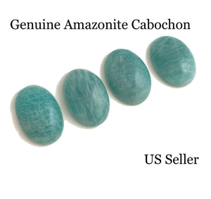 4Pcs Amazonite Cabochon, Loose Gemstone, Natural Gemstone Cabochon, Jewelry Making, Jewelry Supplies, Wire Wrapping, Bulk Cabochon