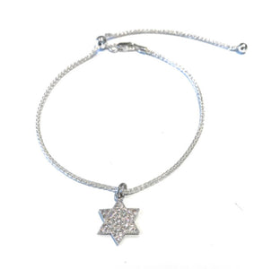 Sterling Silver Star Charm Anklet Bracelet, Dainty Minimalist Celestial Jewelry Gifts for her, Adjustable Anklet for Women