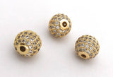 12mm Shamballa Beads, Spacer Beads, Pave Beads, CZ Micro Pave Beads, Gold Pave Beads, Silver Pave Beads, Rose Gold Beads, Jewelry Supplies,