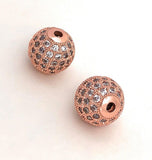 10mm Shamballa Beads, CZ Micro Pave Beads, Spacer Beads for Jewelry Making, Jewelry Supplies, Gold- Silver- Rose Gold Beads, 1 Pc