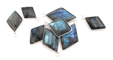 Labradorite Charms, Gemstone Charms, Sterling Silver Charms, Bezel Charms, Jewelry Supplies, Jewelry Making, Wholesale Charms, Bulk Charms