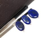 3 Pcs Lapis Lazuli Gemstone Connector, Lapis Lazuli Silver Connector, Jewelry Supplies for Jewelry Making, Wholesale Jewelry Findings,