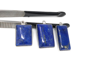 3 Pcs Lapis Lazuli Gemstone Charms, DIY Jewelry Making Wholesale Charms