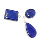 3 Pcs Lapis Lazuli Charms, Gemstone Charms, Bezel Charms, Jewelry Supplies, Jewelry Making, Jewelry Findings, Wholesale Charms, Blue Charms