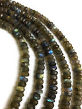 Labradorite Beads, Gemstone Beads, Labradorite, Jewelry Supplies, Jewelry Making, Wholesale Beads, Bulk Beads, Blue Flash 9.5" Strand, 7-9mm