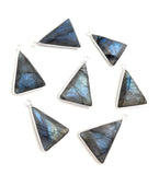 Labradorite Gemstone Charms, Silver Bezel Charms, Jewelry Supplies for Jewelry Making, Wholesale Bulk Charms