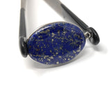 Lapis Lazuli Gemstone Charm, Sterling Silver Charm, DIY Jewelry Making, 29x18x5.5mm
