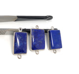 3 Pcs Lapis Lazuli Connectors, Gemstone Connectors, Bezel Connectors, Jewelry Supplies, Jewelry Making, Jewelry Findings, Lapis Lazuli Links