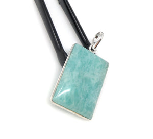 Amazonite, Amazonite Pendant, Gemstone Pendant, Silver Pendant, Sterling Silver Pendant, Natural Gemstone Pendant, Blue Pendant, 41.25x22mm