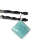 Amazonite Gemstone Pendant, Sterling Silver Pendant, Natural Gemstone Pendant, Jewelry Supplies for DIY Jewelry Making, 42x30.15mm