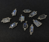 Moonstone Connector, Gemstone Connector, Silver Connector, Bezel Connector, Jewelry Supplies, Moonstone Charm, Jewelry Findings, DIY Jewelry