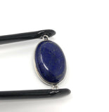 Lapis Lazuli Gemstone Connector, Lapis Lazuli Bezel Double Loop Charm, Jewelry Supplies for Jewelry Making, Jewelry Findings, 28x16mm