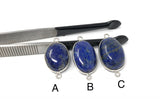3 Pcs Lapis Lazuli Gemstone Connector, Jewelry Findings for DIY Jewelry Making, Wholesale Bulk Sterling Silver Gemstone Findings, Bulk Lot