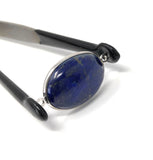 Lapis Lazuli Gemstone Connector, Lapis Lazuli Bezel Double Loop Charm, Jewelry Findings for DIY Jewelry Making, 30x17.25mm