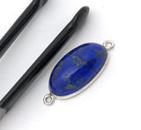 Lapis Lazuli Gemstone Connector, Sterling Silver Gemstone Findings, Jewelry Supplies for Jewelry Making, Jewelry Findings, DIY Jewelry