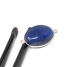 Lapis Lazuli Gemstone Connector, Lapis Lazuli Double Loop Charm, Jewelry Supplies for Jewelry Making, Jewelry Findings, 29x17mm